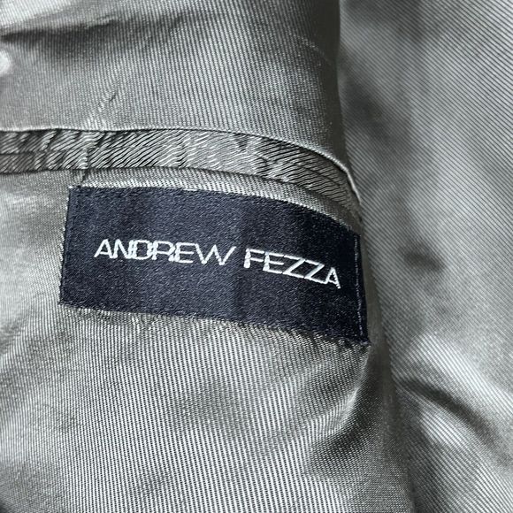 Andrew Fezza Blazer Mens Size 44R Brown Sport Coat Two Button Blazer Jacket - Picture 13 of 13